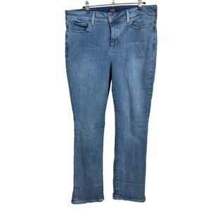 NYDJ Marilyn Straight Jeans Womens 14 Blue Lift Tuck Stretch Haley Wash